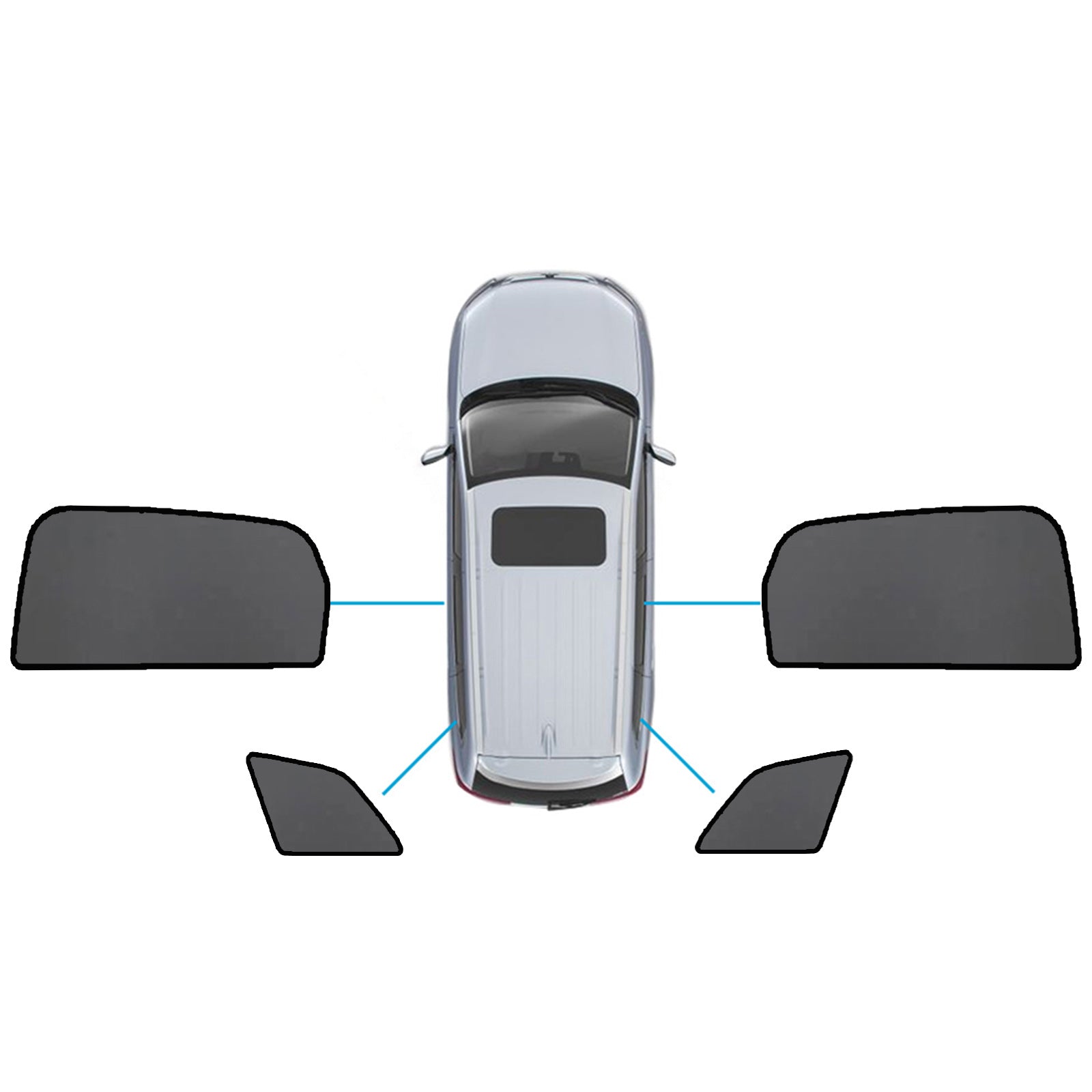 Black magnetic mesh car window sun shades installed on the front and rear of an Audi. — view 5