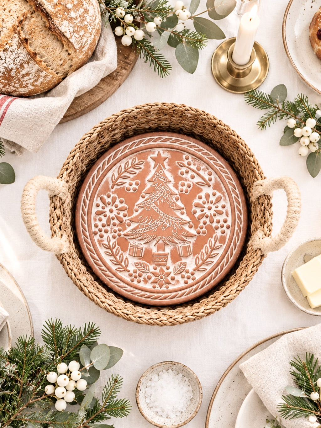 Bread Warmer & Basket - Christmas Round-2