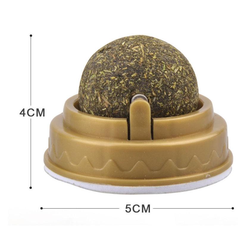 Minty fresh catnip dental treat ball rotating molar teeth cleaning toy for cats — view 4