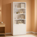72-inch tall bookcase with doors and 7-tier open shelving for modern home office organization
