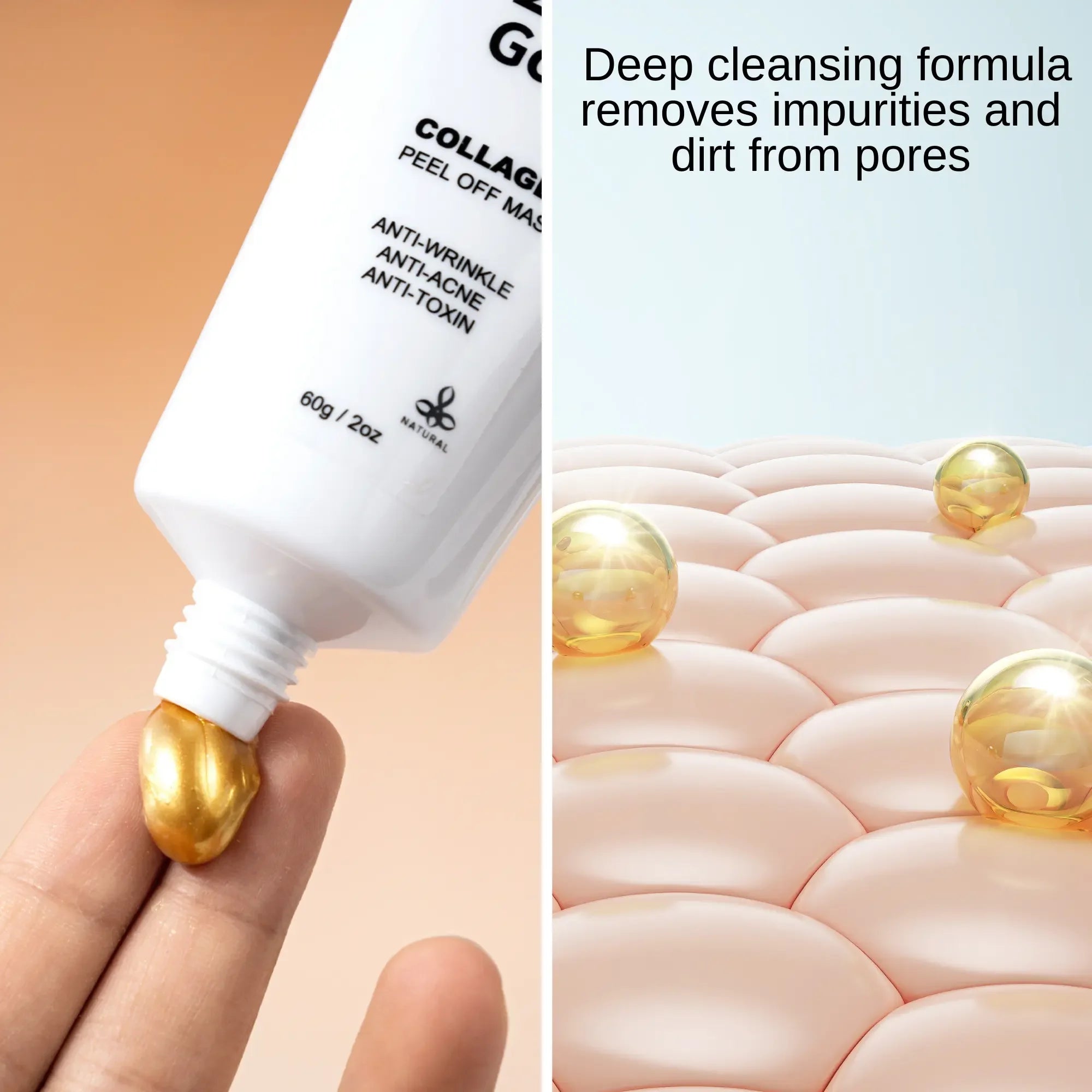 Ammuri 24K gold peel-off face mask for glowing, deeply cleansed, and visibly firmer skin — view 4