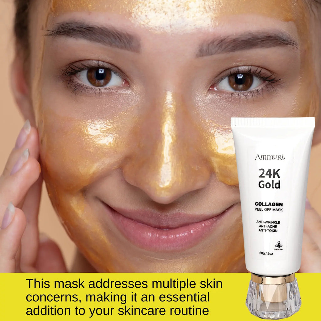 Ammuri 24K gold peel-off face mask for glowing, deeply cleansed, and visibly firmer skin — view 2