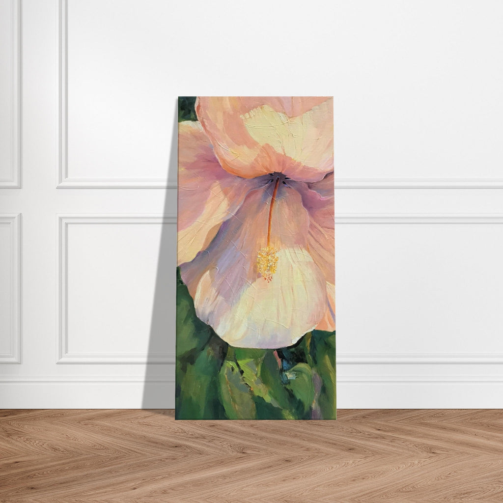'Pink Hibiscus' Floral I 16x32 inch Art Print on Canvas I Original Artwork by American Artist Barbara Cleary | Barbara Cleary Designs-1
