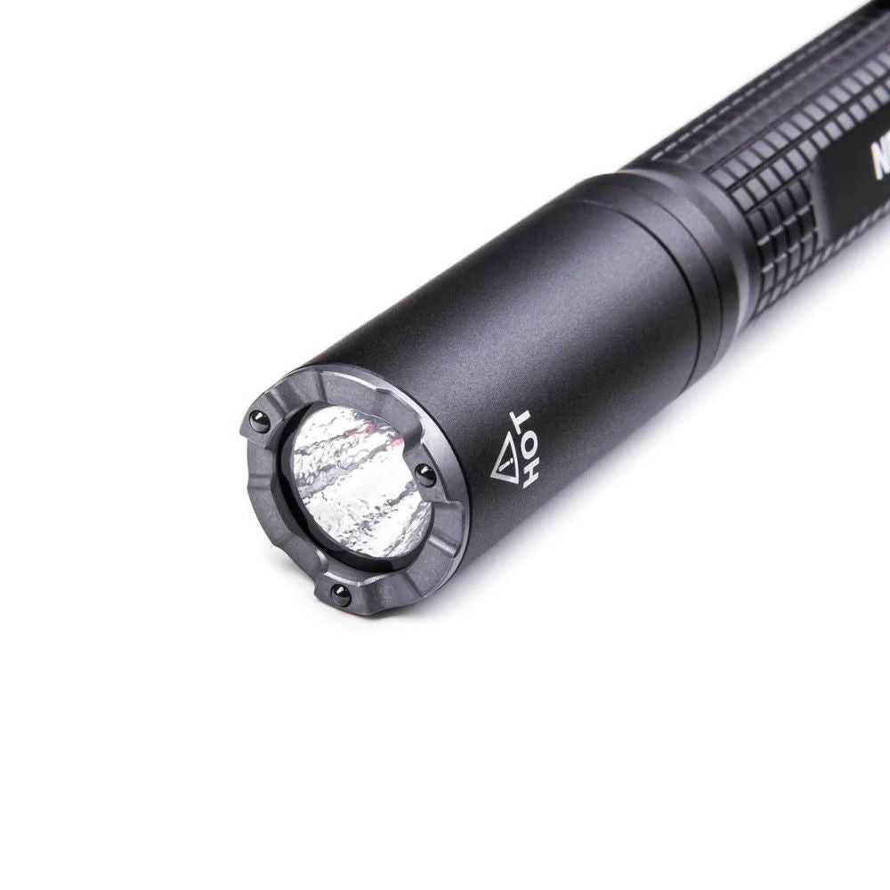 Black NEXTORCH TA22 tactical penlight flashlight with strike bezel and pocket clip — view 2