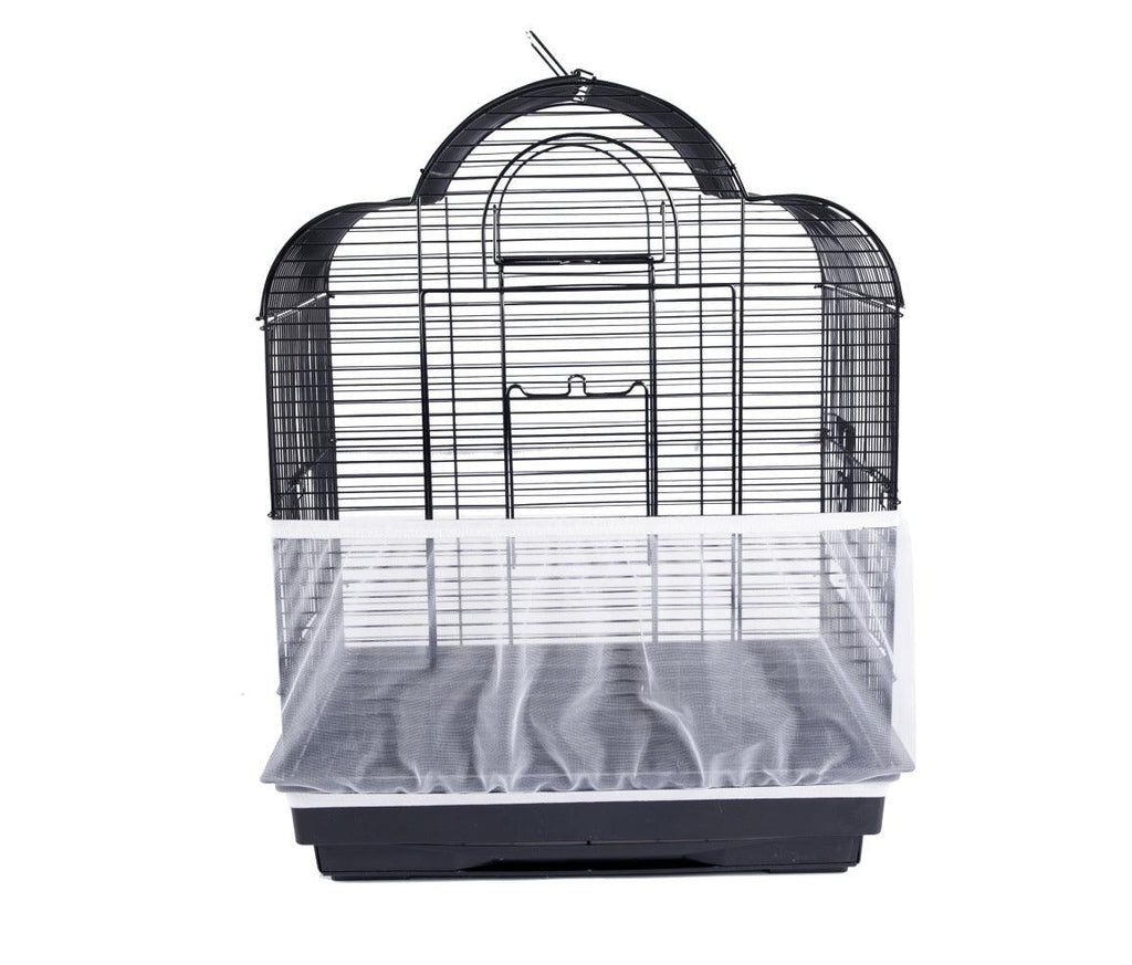 Dust-proof mesh bird cage cover with elastic edges shown on a round aviary — view 5