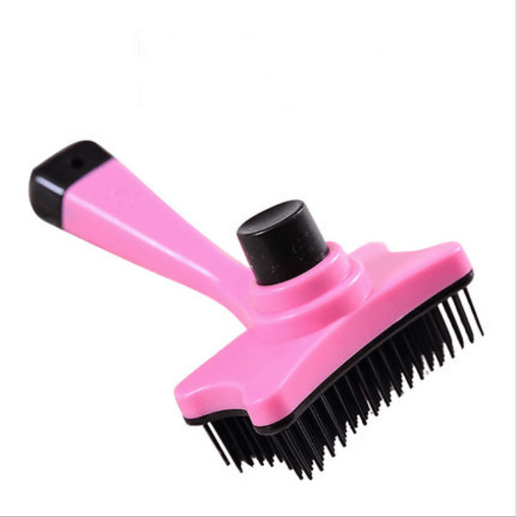 Brightly colored plastic open knot detangling grooming comb for dogs and cats with ergonomic handle — view 3