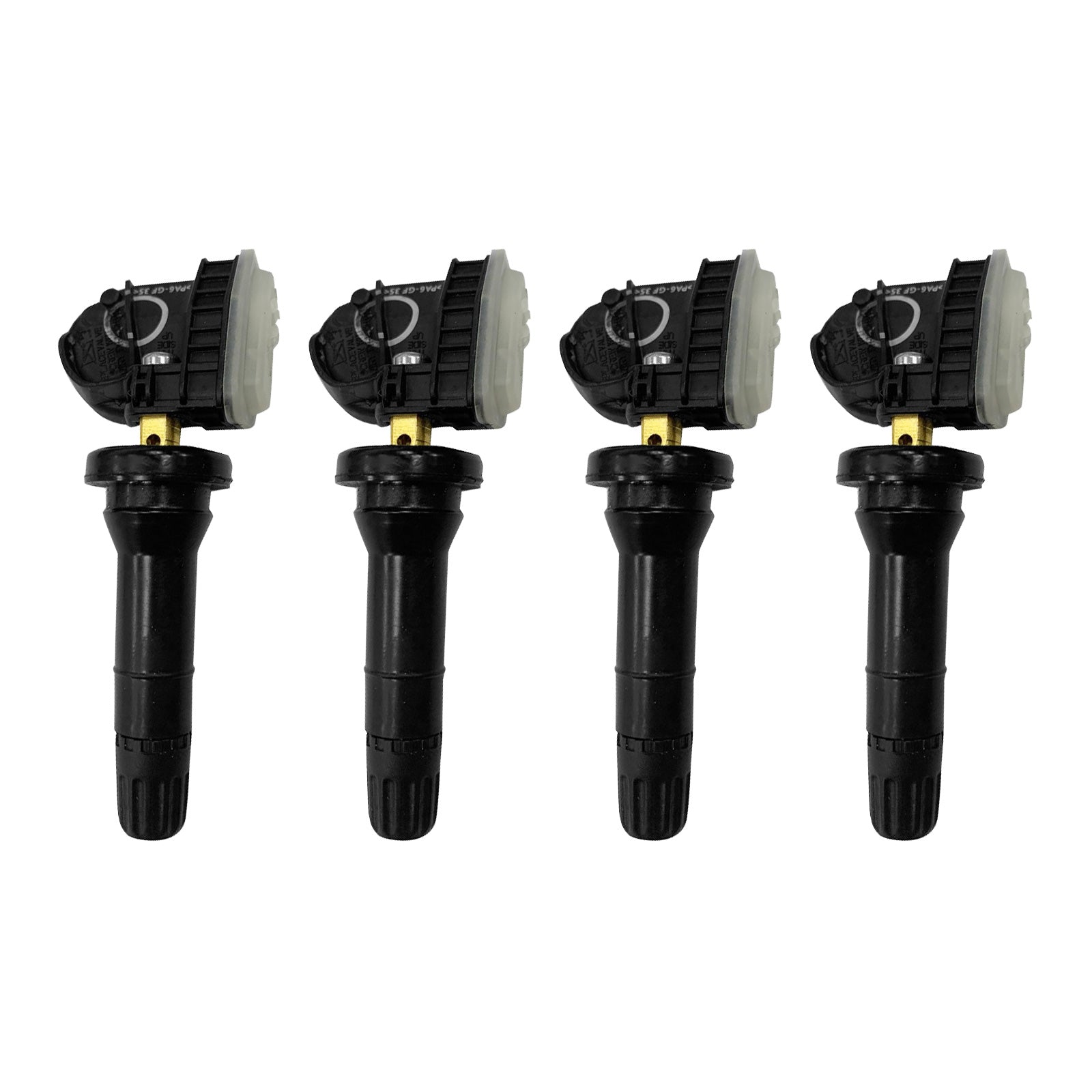 Tyre pressure monitoring sensor for Ford vehicles, black and metallic construction auto replacement part