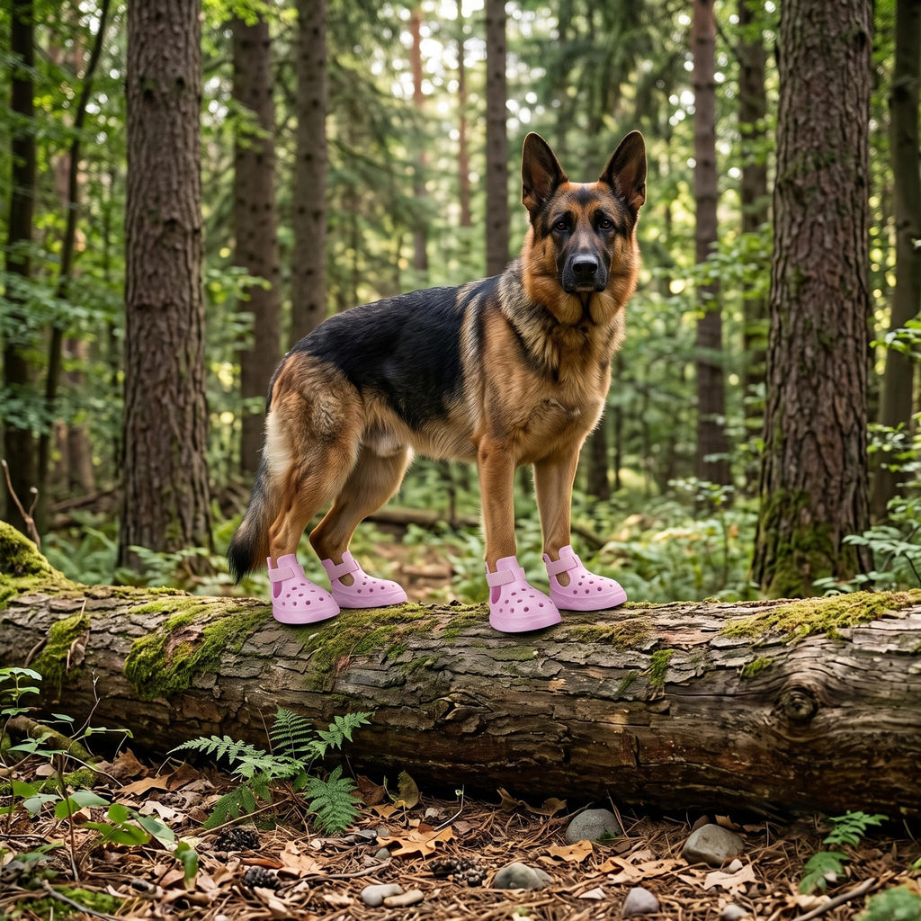 Waterproof rubber dog shoes with adjustable velcro straps and anti-slip soles for outdoor pet protection — view 9