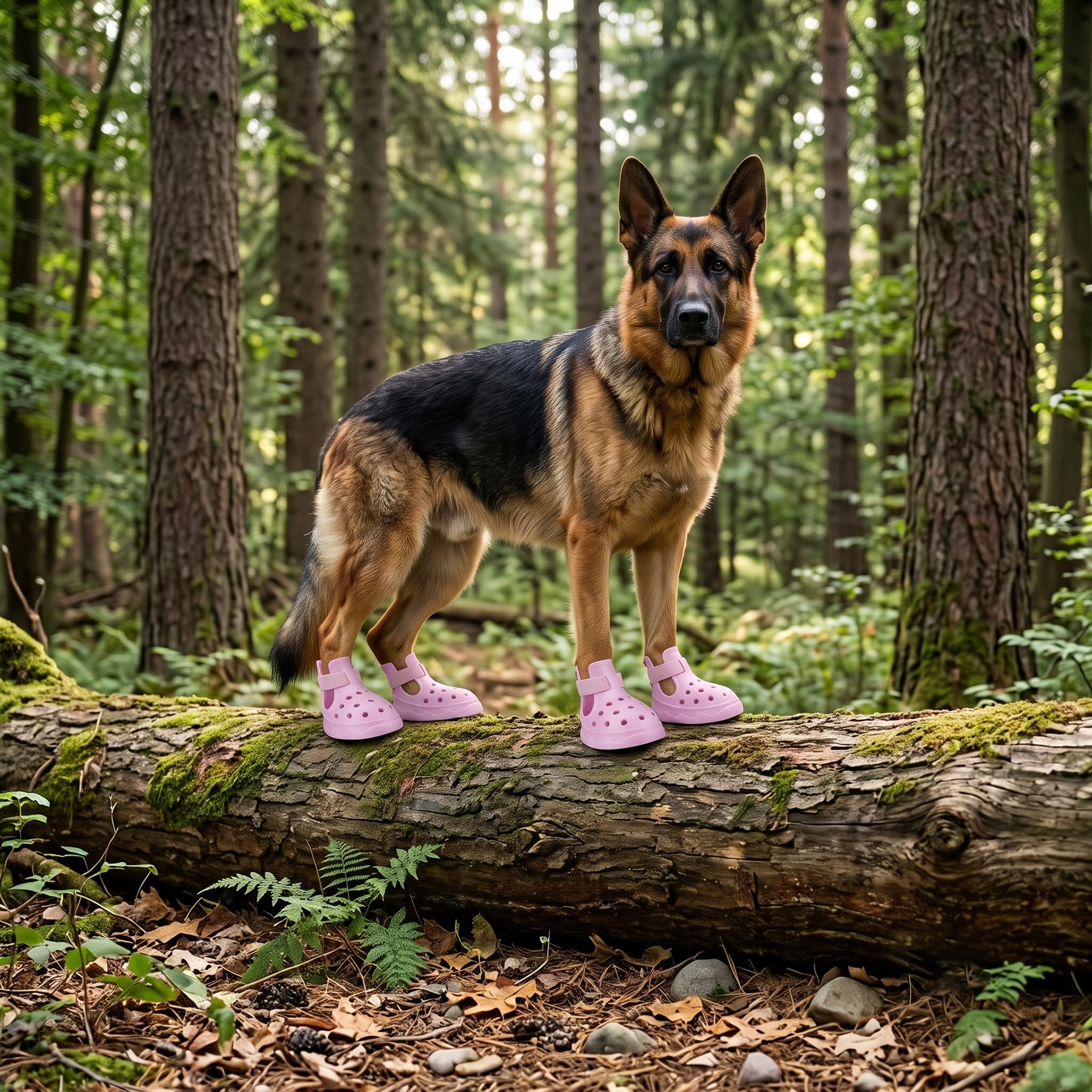 Waterproof rubber dog shoes with adjustable velcro straps and anti-slip soles for outdoor pet protection — view 9
