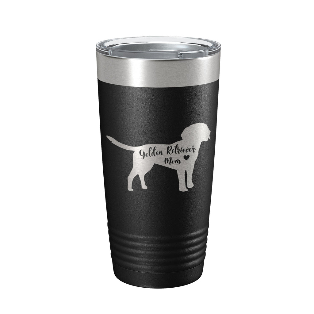 Golden Retriever Mom 20 oz insulated stainless steel travel tumbler with clear lid
