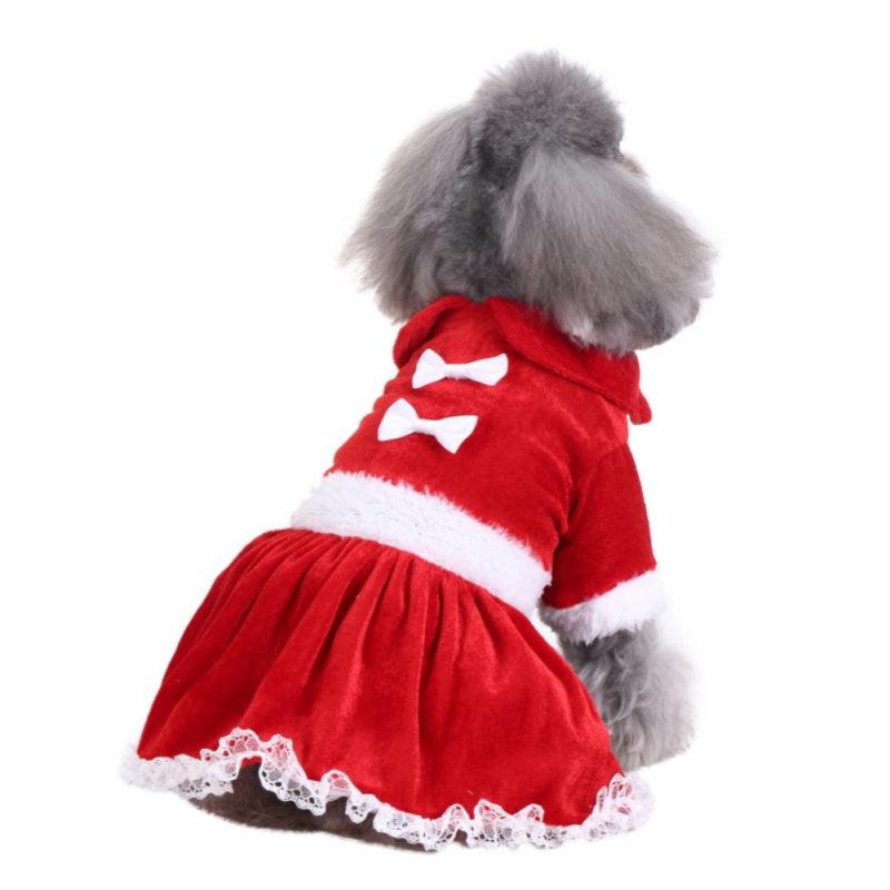 Festive Christmas dog costume in vibrant holiday designs made from premium soft polyester fabric