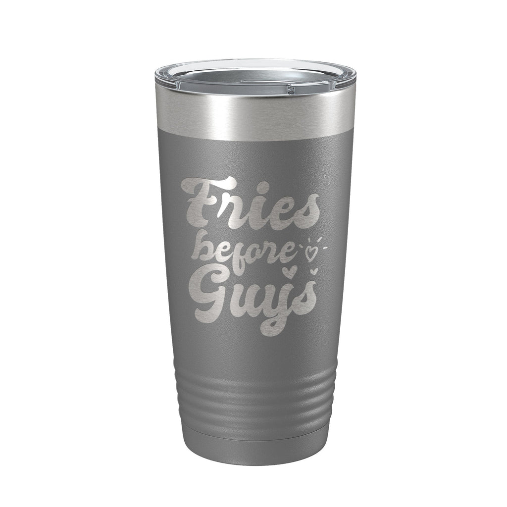 Fries Before Guys Tumbler Funny Galentine's Day Travel Mug Valentine's Single Insulated Laser Engraved Coffee Cup Retro 20 oz-16