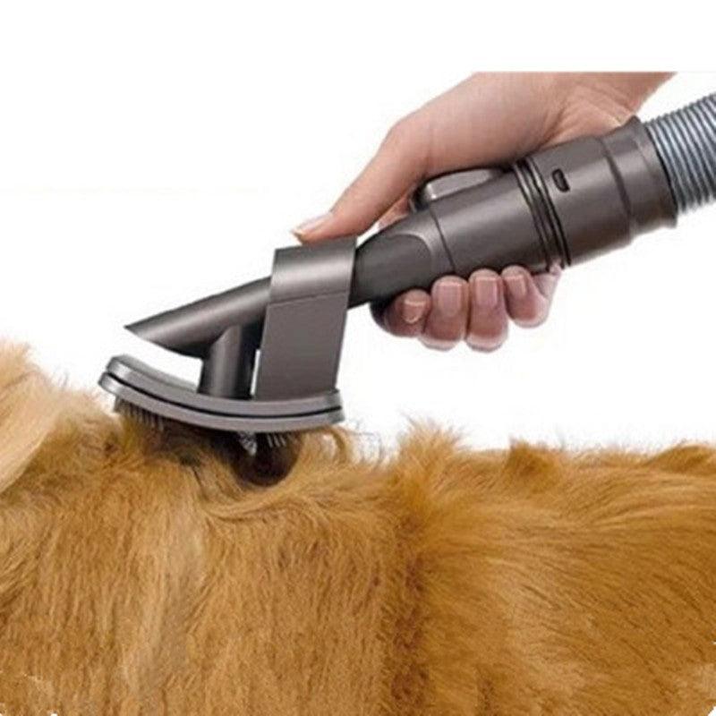 Deep grey vacuum pet grooming brush attachment with fine wire bristles for dogs and cats