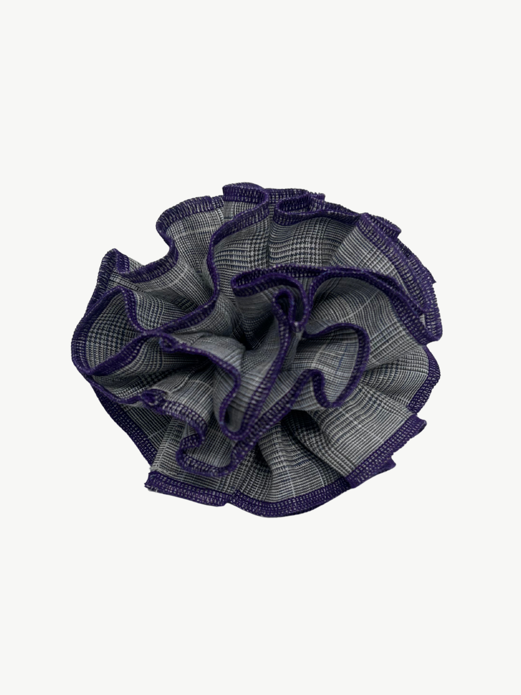 Organic Linen grey check scrunchie - Azaria | No More Nobody-0