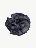 Organic Linen grey check scrunchie - Azaria | No More Nobody-0