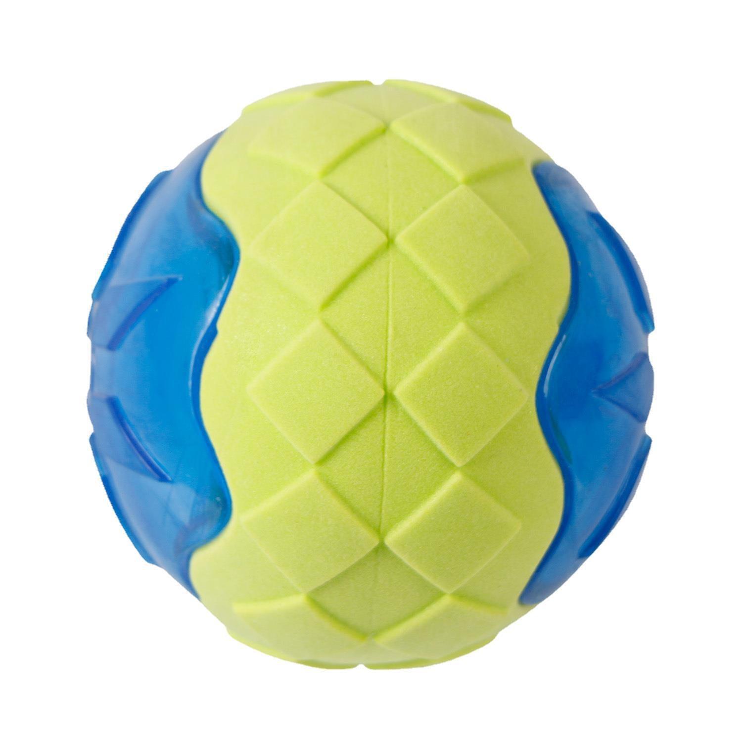 Glowing audible dog toy ball in bright plastic with studded teeth-grinding texture for fetch play. — view 5