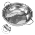 Silver 30cm stainless steel twin divided hot pot for double flavor cooking and family dinners