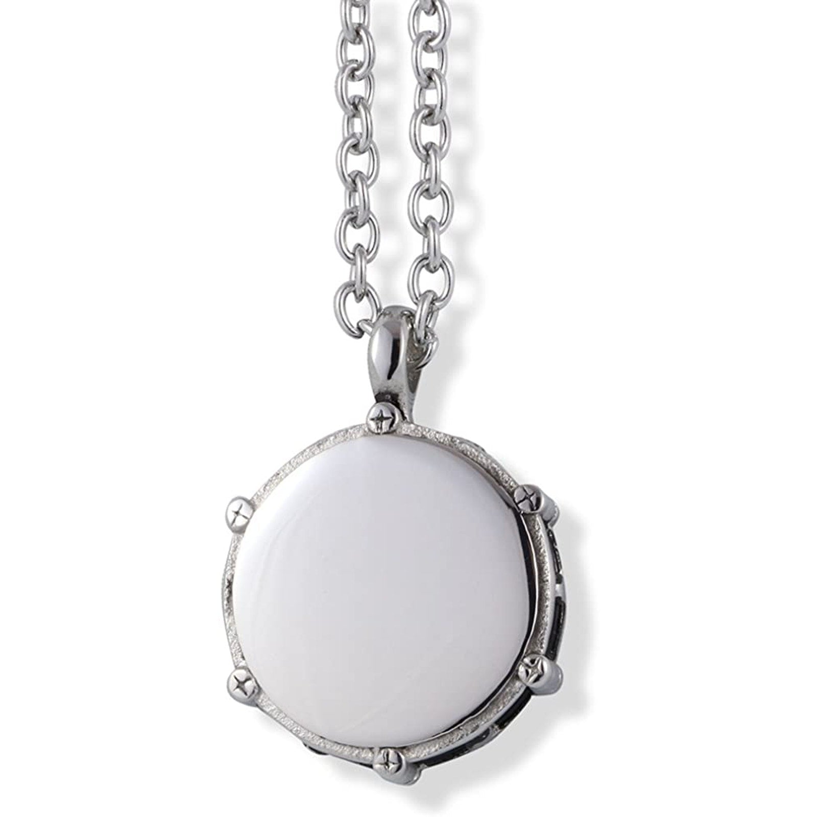 Silver metal snare drum charm necklace and matching drumsticks keychain for musicians — view 3