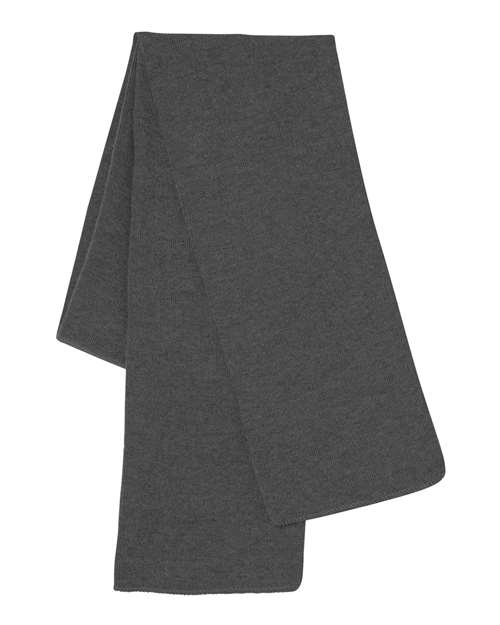 Sportsman classic knit winter scarf in heather grey, made from soft acrylic blend fabric. — view 3