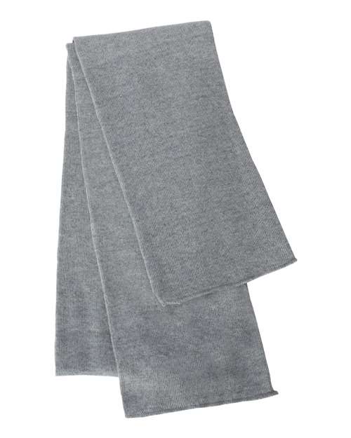Sportsman classic knit winter scarf in heather grey, made from soft acrylic blend fabric. — view 4