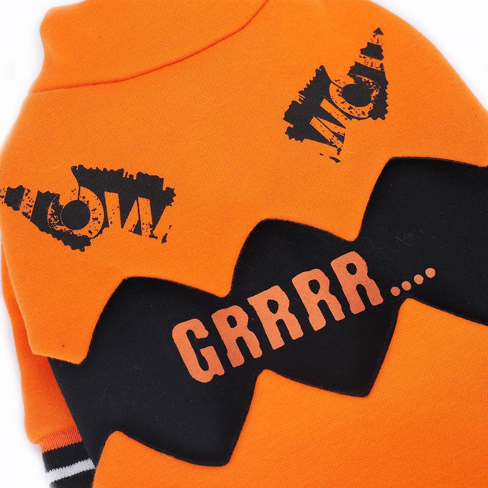Vibrant orange Halloween pumpkin dog costume casual sweater style for small to large breed pets — view 2