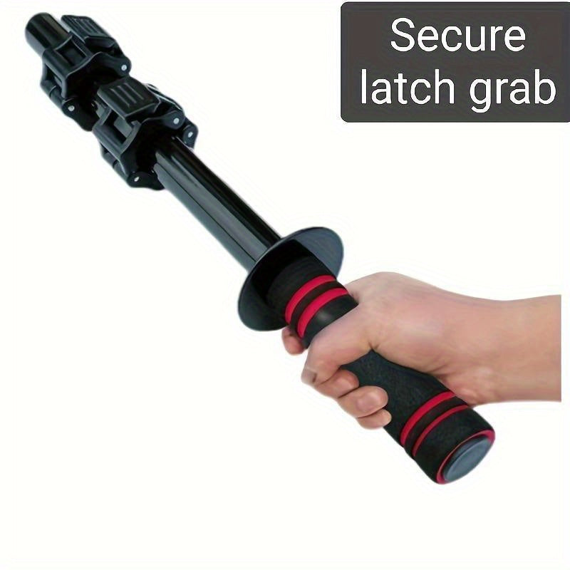 Black adjustable dumbbell handles made of solid iron for arm and forearm strength training at home. — view 3