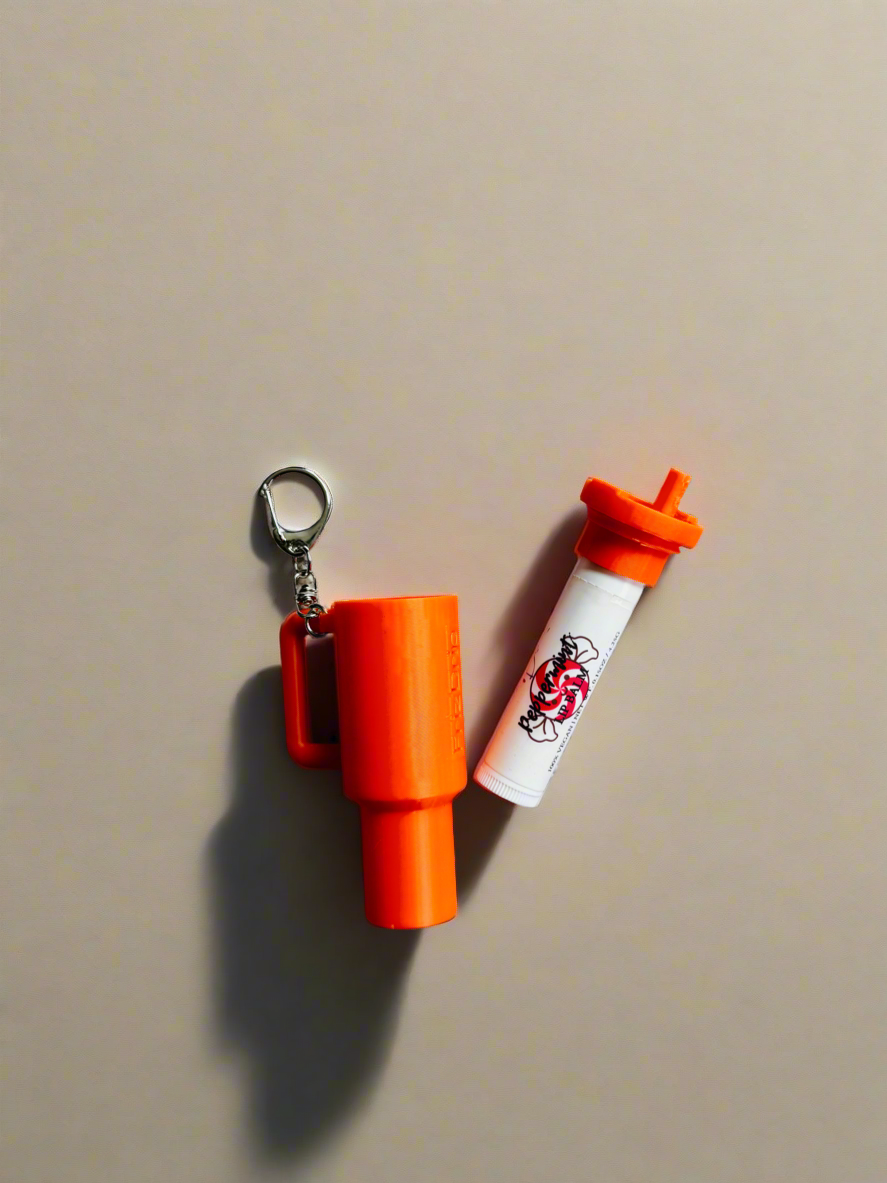 Tumbler Style Lip Balm Holder Keychain – Portable Lip Balm Case, Colorful Clip-On Holder for Keys, Purse & Backpack-6