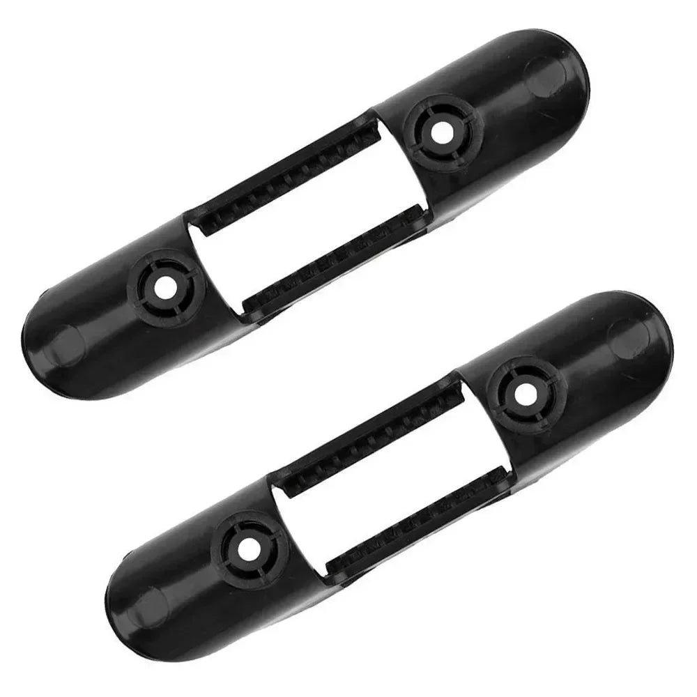 Two piece black plastic kayak canoe paddle holder clips for secure boat storage