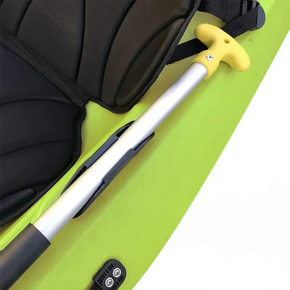 Two piece black plastic kayak canoe paddle holder clips for secure boat storage — view 3