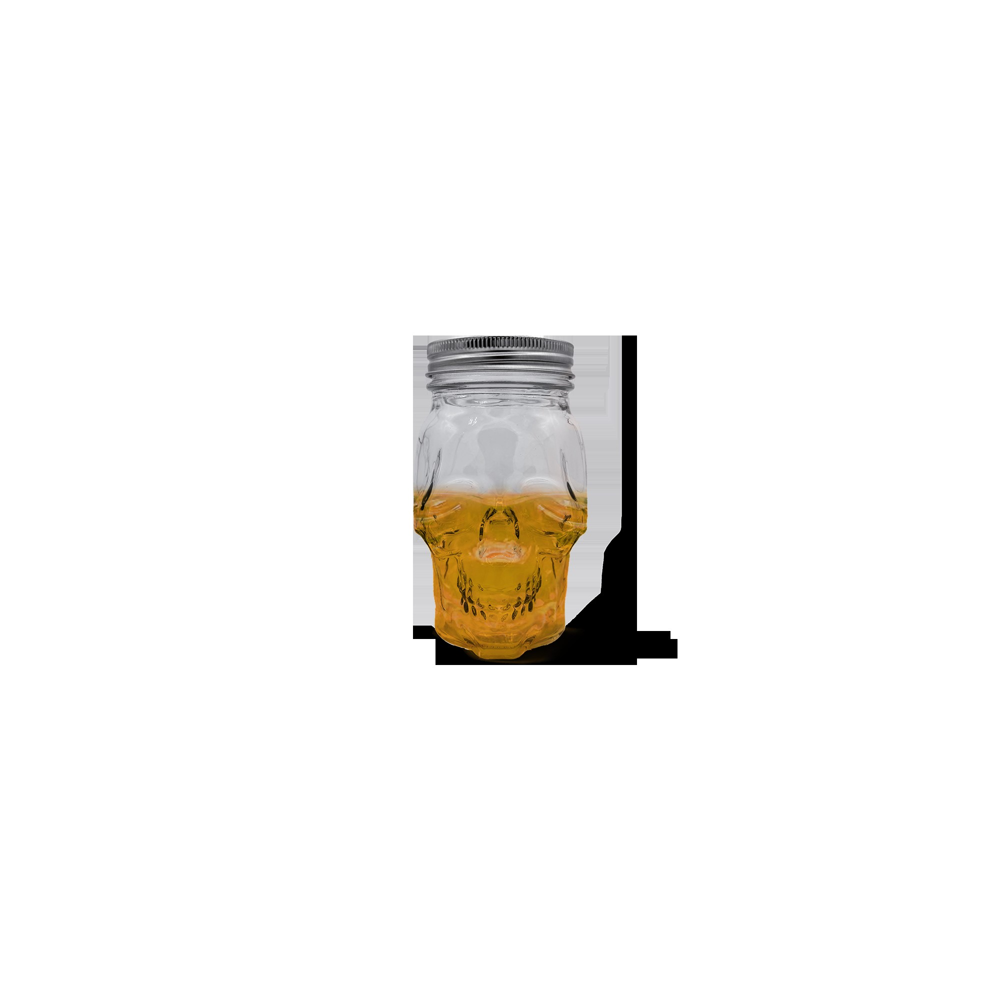 Clear glass 16oz skull mason jar set with two airtight lids for food storage and drinks — view 3