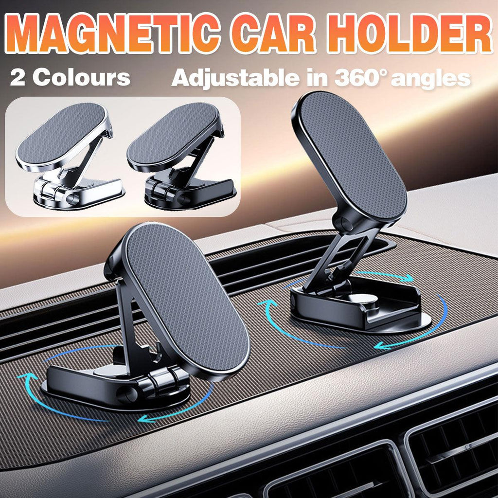 Black and silver premium alloy universal car phone mount attached to a vehicle dashboard