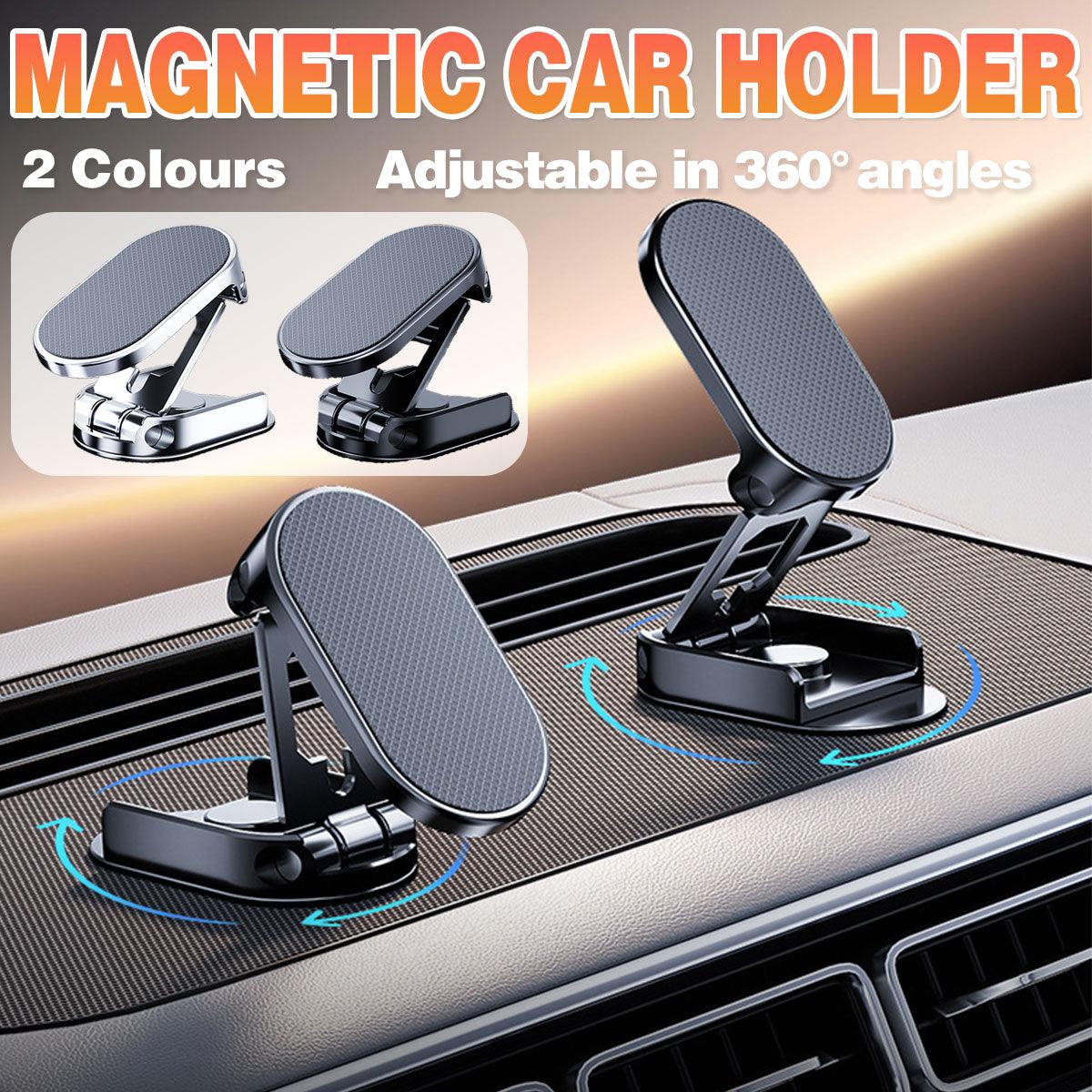Black and silver premium alloy universal car phone mount attached to a vehicle dashboard