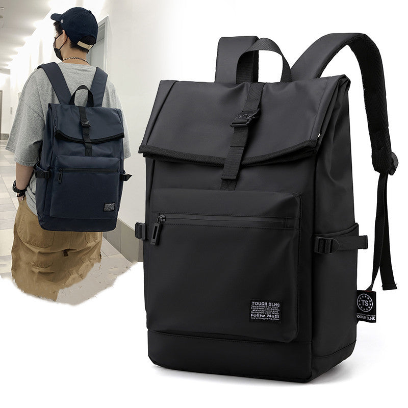 Waterproof laptop backpack in durable nylon with multiple compartments and ergonomic honeycomb back panel