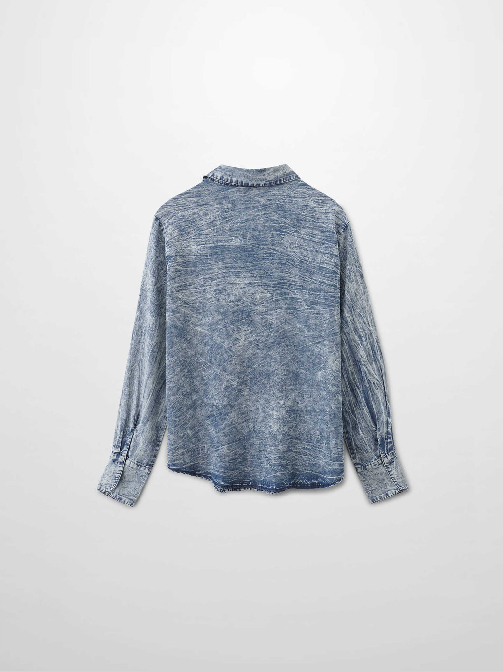 Denim Button Down Blouse-Washed Blue-1