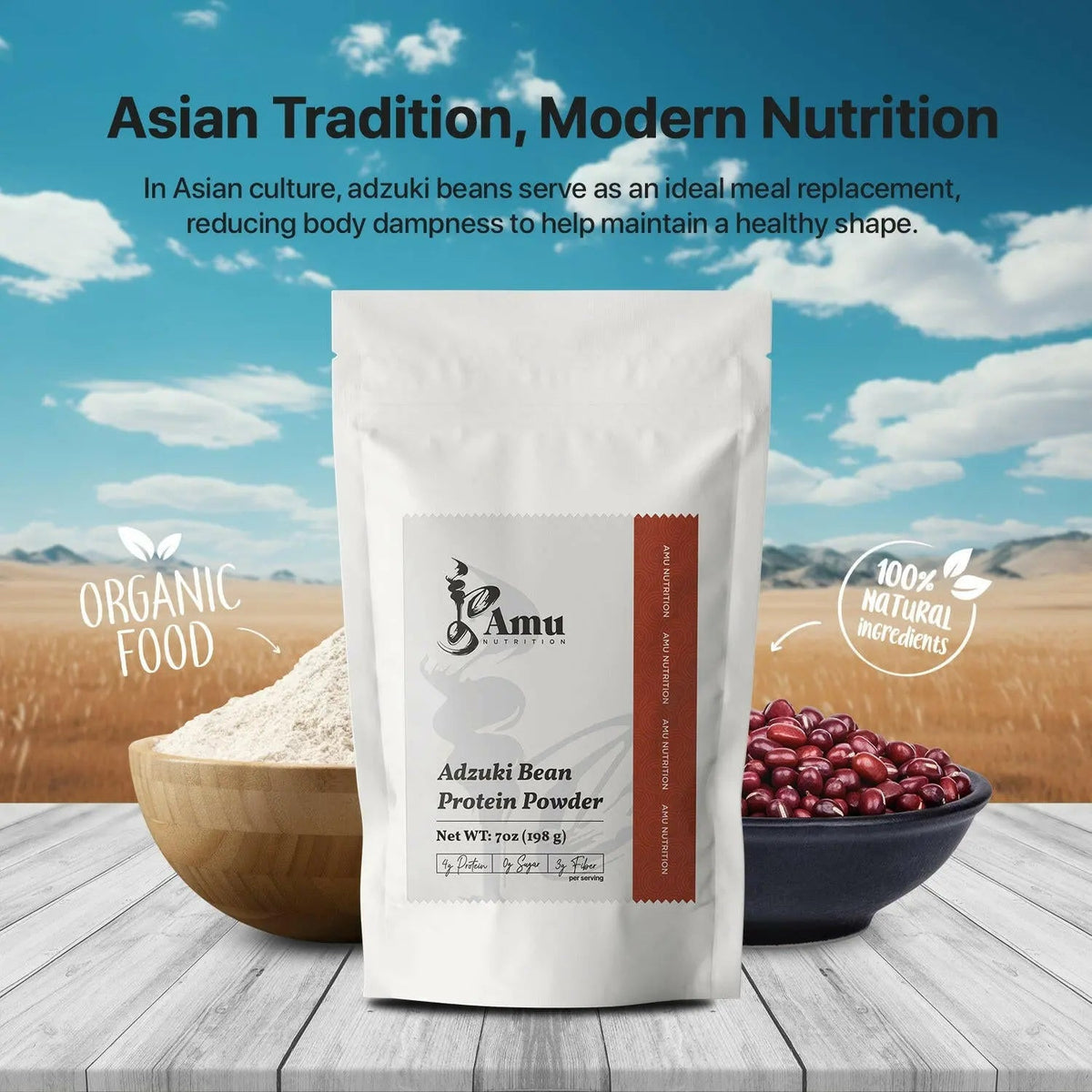 Roasted Adzuki Bean Powder 198g - Asian Superfood for Beauty & Wellness-2