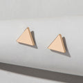 Minimalist geometric triangle small stud earrings for cartilage and tragus everyday wear