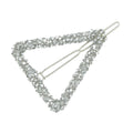 Rhinestone triangle hair clip, sparkling silver geometric barrette for wedding and party hairstyles