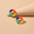 Colourful flower smile face acrylic stud earrings perfect for a cute Y2K fashion look