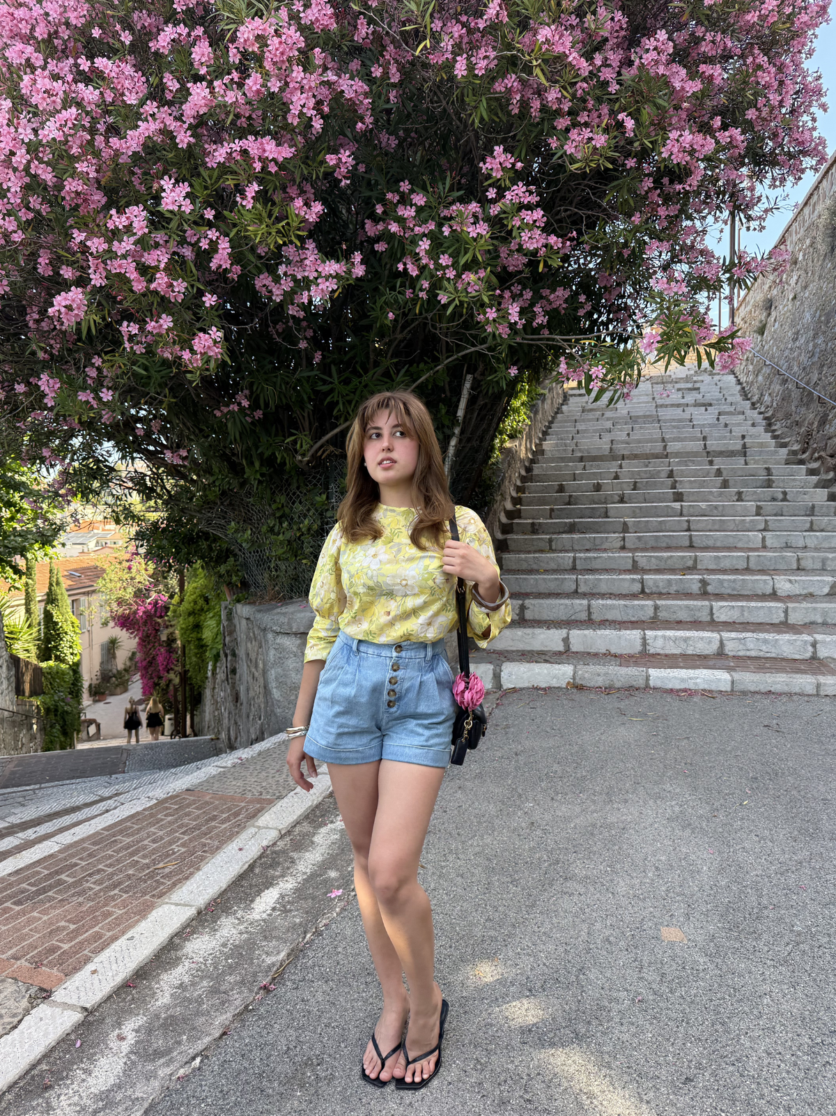 Yellow Big Floral Cotton Voile Blouse - Iwona | No More Nobody-3