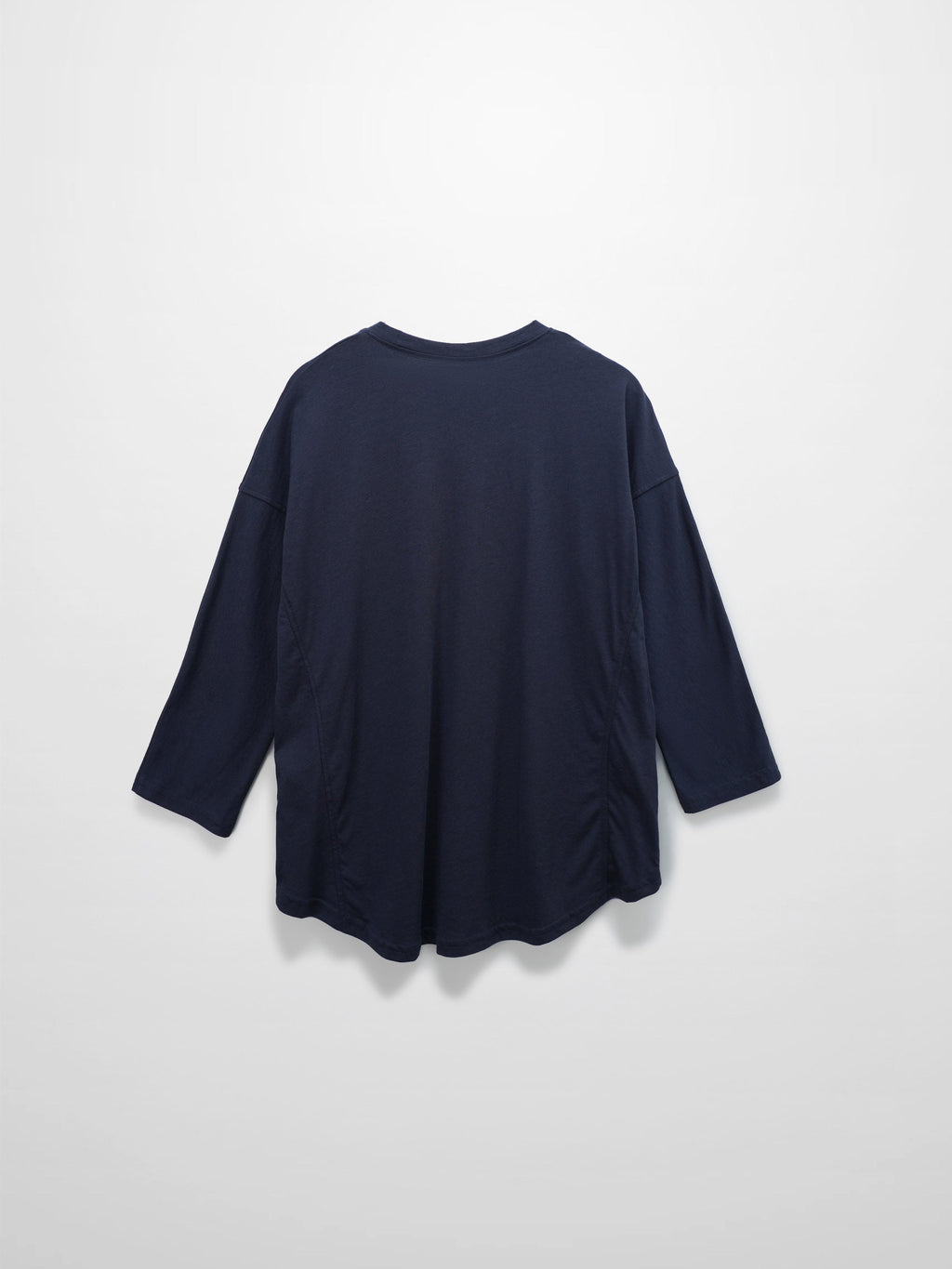 Pima Cotton Boxy Dolman Tee-Navy-2