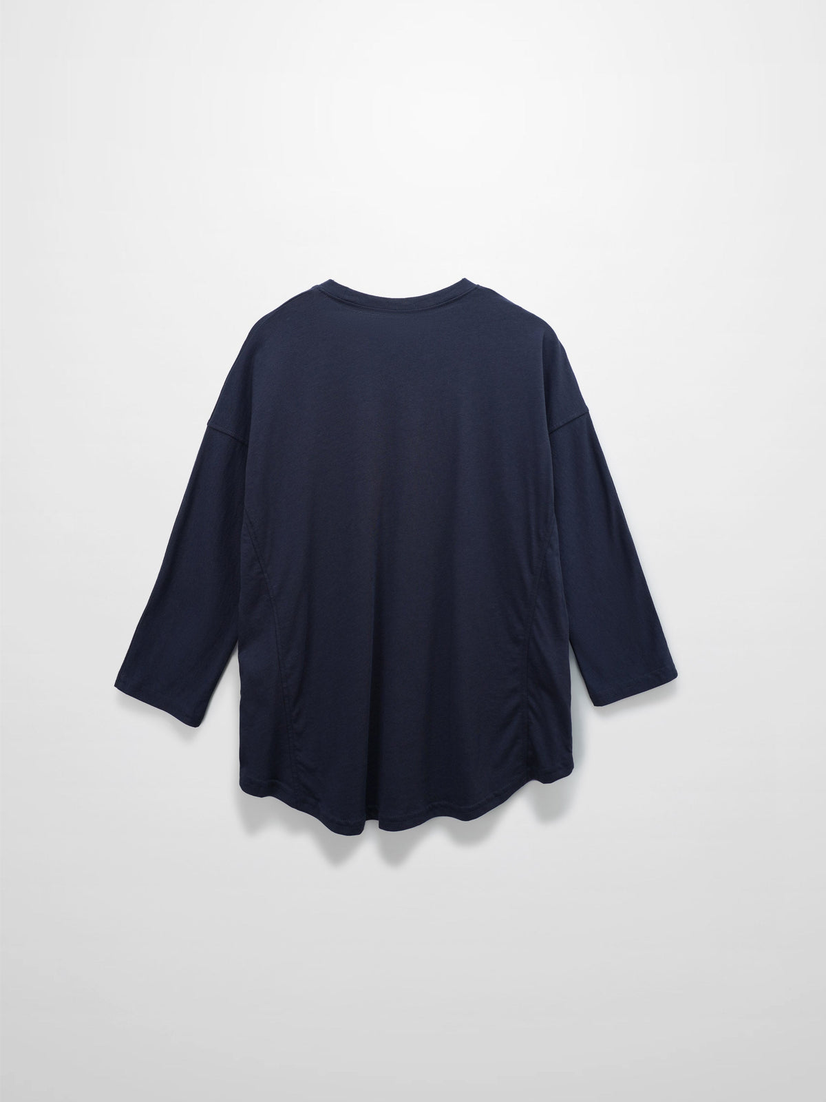 Pima Cotton Boxy Dolman Tee-Navy-2