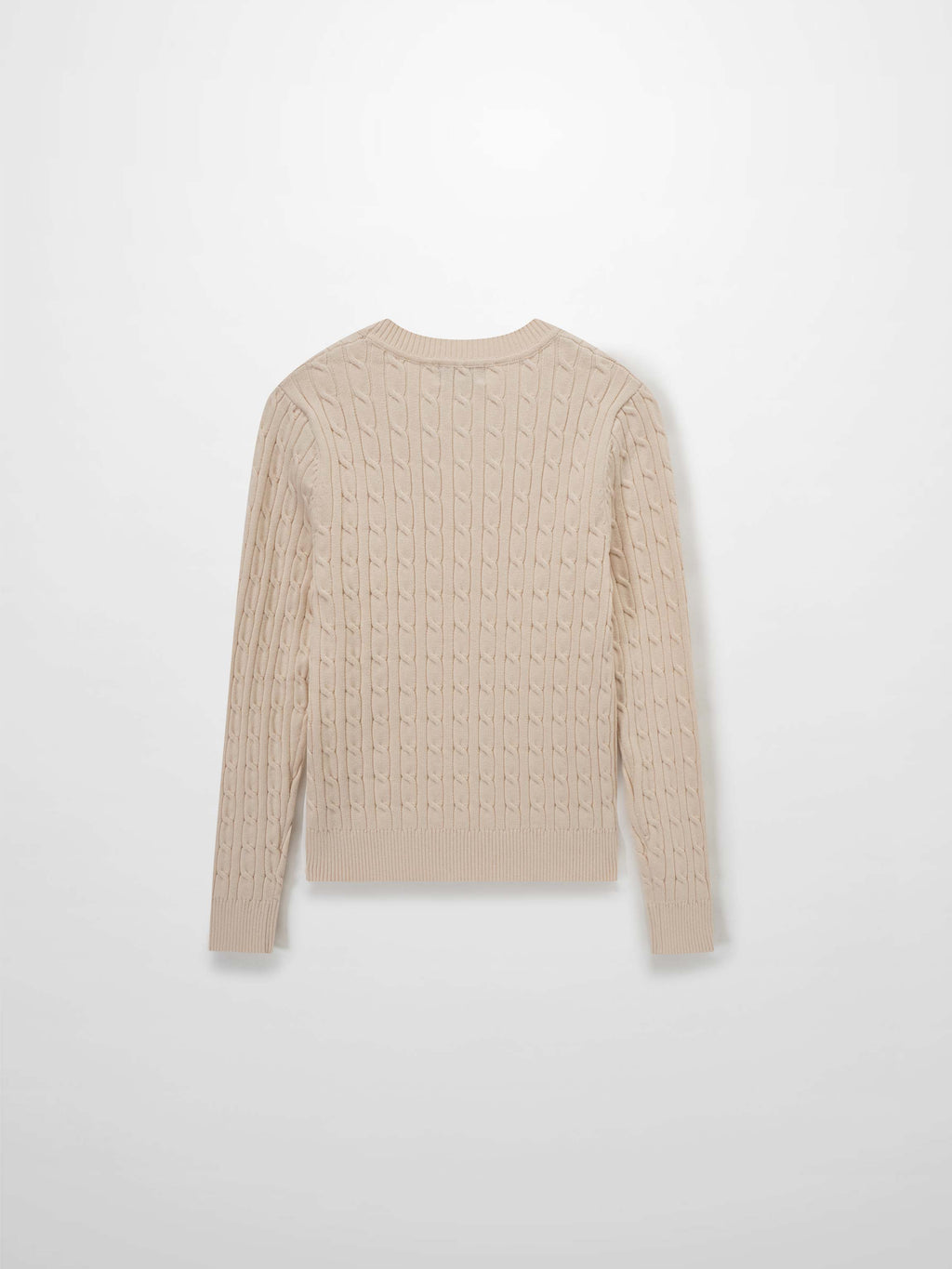 Crew Neck Cable Sweater-Peach-3