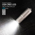 Titanium rechargeable bullet keychain flashlight with lanyard and 130 lumen LED beam