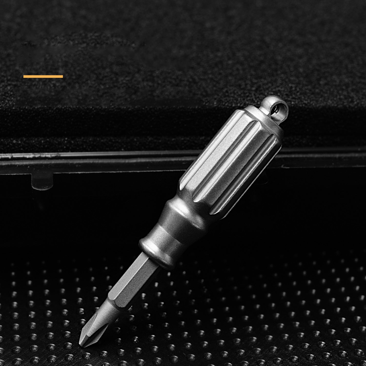 Titanium mini screwdriver pocket tool, compact silver multi-tool for everyday carry and outdoor survival — view 2