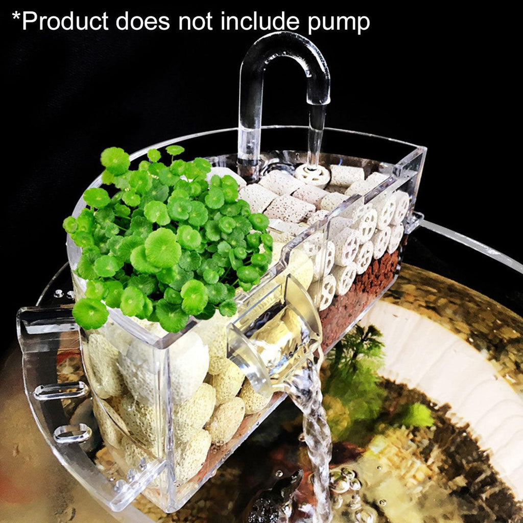 Transparent acrylic round fish tank external trickle filter box for quiet water purification — view 5