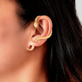 Punk snake cartilage wrap earring crawler stud in a metallic finish for single ear wear