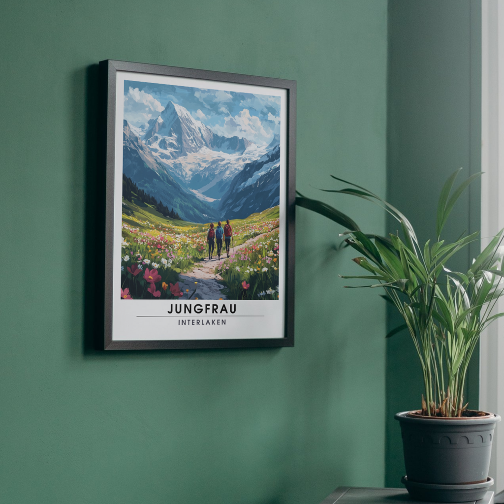 Affiche Jungfrau Interlaken | Poster décoratif Suisse | Affiche Suisse-2