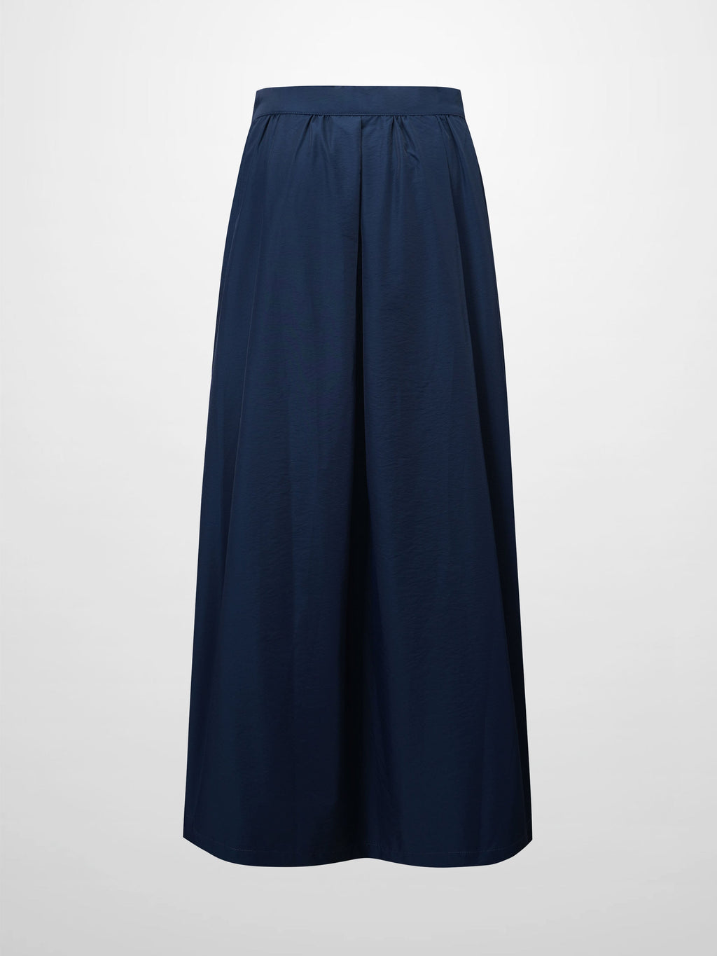 Waisted Full Taffeta Skirt-Navy-2