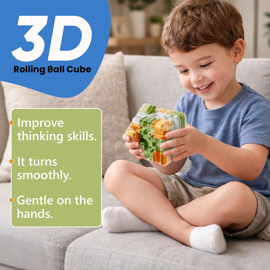 3D Maze Puzzle Cube – Brain Teaser Labyrinth Ball Game for Kids & Adults | Stress Relief & Family Fun Toy-1