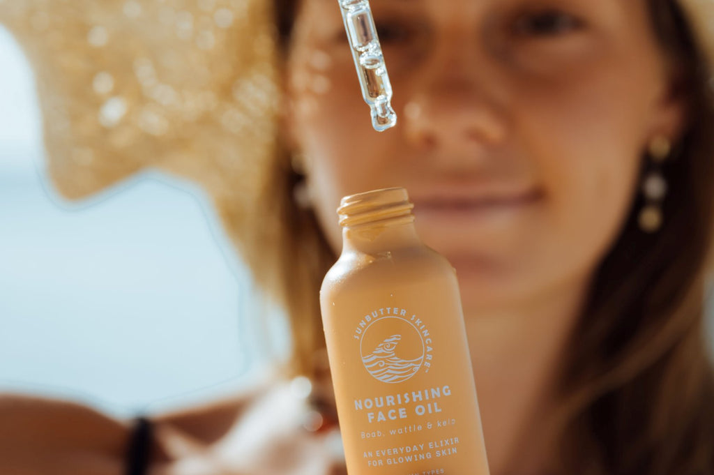 Nourishing boab wattle and kelp face oil glass bottle with dropper for daily skincare routine — view 3
